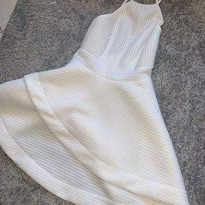 White flare out dress